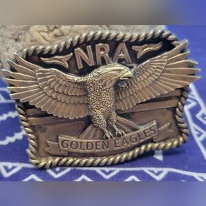 NRA Eagle Vintage Belt Buckle Brass